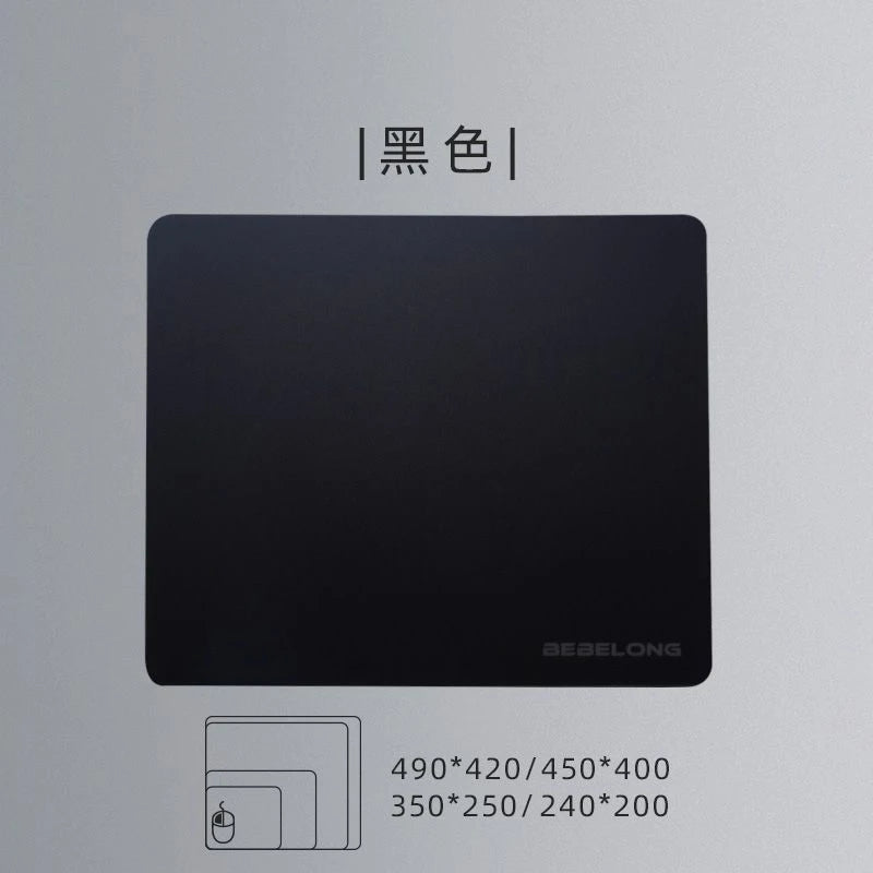 A black mouse mat with dimensions 490x420/450x400 and 350x250/240x200.