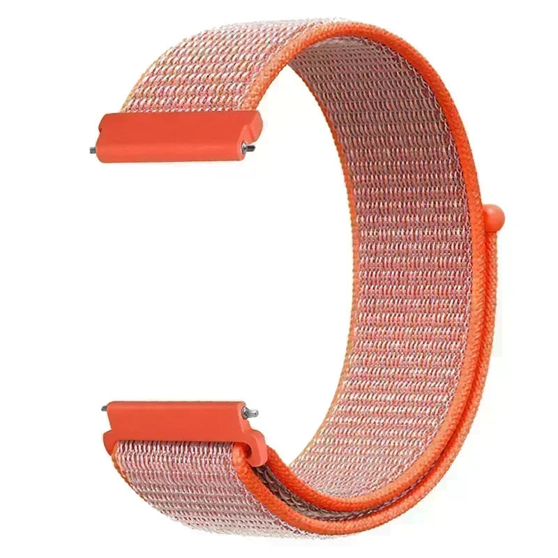 Orange nylon loop watch strap for kids with a soft, adjustable replacement band.