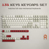 A set of 138 keys and keycaps for full-size mechanical keyboards displayed on a white background.