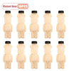 Set of ten bear-shaped reusable water bottles in a light beige color