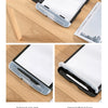 A close-up view of an A4 waterproof file box with a writing board and pen slot shown in different angles.