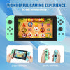 A green and blue six-axis motion gaming controller pair with a screen displaying Hot Shots games.