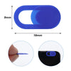 A blue privacy lens protector for laptops and tablets shown in various views.