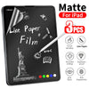 Matte film screen protector for iPad showing various writing examples and features