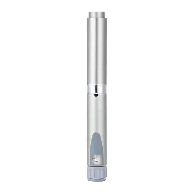 A silver reusable peptide beauty injector pen for precise dosing.