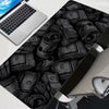 Black and white oversized gaming mouse pad featuring a design of rolled-up money bills.