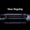 A sleek black foldable Type-C charging cable and phone holder displayed on a reflective surface.