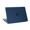 A dark blue ultra-thin hard shell laptop case for a MacBook Pro or Air.