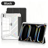 A black transparent acrylic protective case for an iPad Mini is shown alongside a matching black cover.