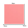 A square sheet of pink sticky notes with dimensions 76mm by 76mm.