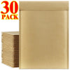 A stack of 30 kraft paper bubble mailers in a light brown color.