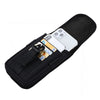 Black multilayer card slot phone pouch holding multiple smartphones and cards