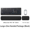 Large+One Handed Package of a black ergonomic keyboard, mouse, and wrist rest pads.