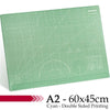 A2 cyan double-sided printing cutting mat with grid guides and various shapes