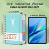 A spiral-bound notebook planner for 2027 with a deer design next to an iPad.