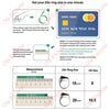 Instructions show how to measure a finger for a Zikr ring size and compare it to US sizes.