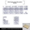 White forged carbon fiber pattern keycaps for MX mechanical keyboards