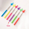 A set of colorful telescopic stainless steel teaching pointers with various colored tips.