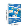 A package of OBESTDA A4 adhesive-backed glossy photo paper featuring a swan design.