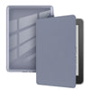A gray Kindle Paperwhite protective case with a clear acrylic back cover.