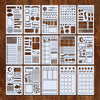 A collection of 15 reusable journal and scrapbooking stencils for drawing and crafting