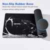 Black non-slip rubber mousepad with a rolled-up grip shown next to it.
