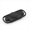 A black magnetic wireless charger designed to hold and charge an Apple Watch.