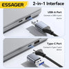 An ESSAGER 2-in-1 interface showing connections for both USB-A and Type-C devices.