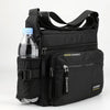 Black women's multifunctional crossbody bag with a clear water bottle inside