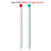 Two pens are shown, one white and one light green.