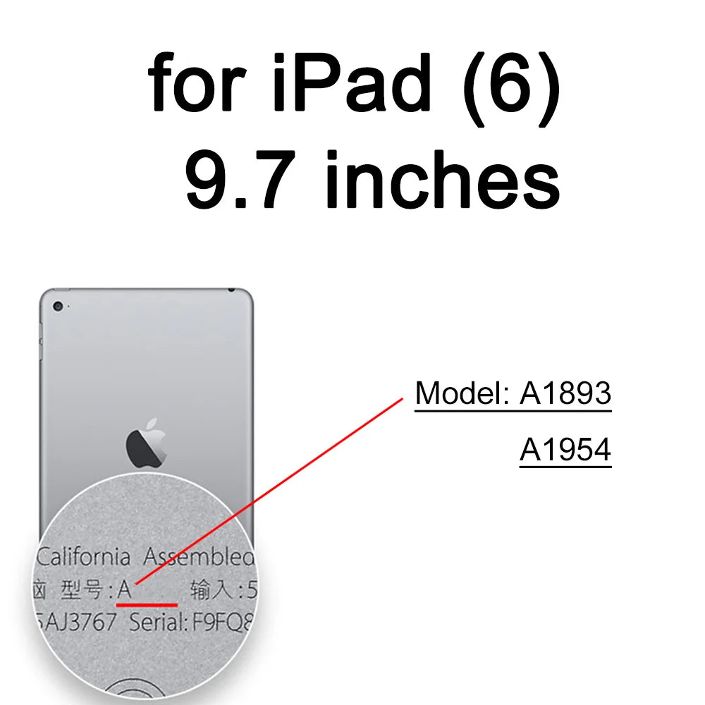 A close-up view of an iPad screen showing model numbers A1893 and A1954.