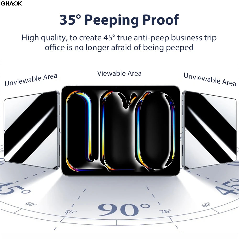 Anti-Peeping Tempered Glass Screen Protector for iPad Models