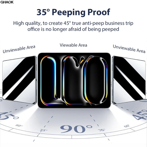 Anti-Peeping Tempered Glass Screen Protector for iPad Models
