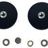 Black magnetic base mount bracket for LED lights shown with various sizes of mounting rings.