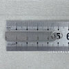 A stainless steel mini ruler keychain showing a marked scale with millimeter and half-millimeter measurements.