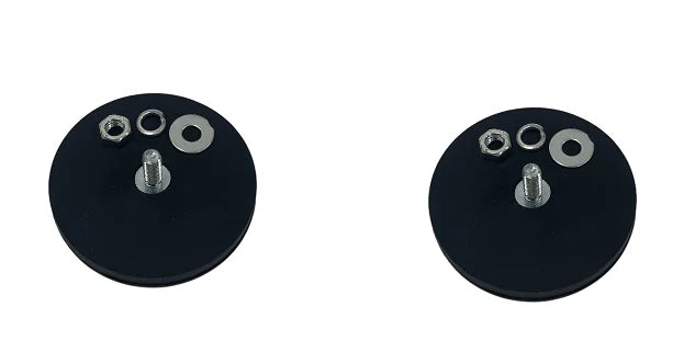 Black magnetic base mount bracket for LED lights with various mounting hardware visible.
