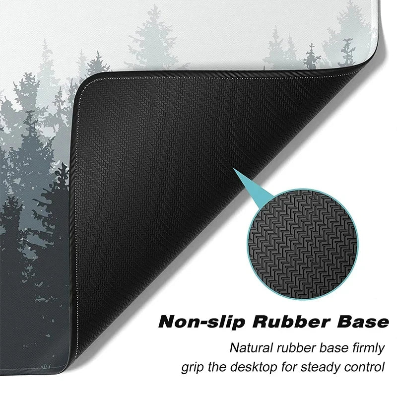 Black non-slip rubber base mouse pad featuring a textured grip for steady desktop control.