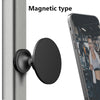 A black magnetic phone holder is shown mounted on a wall, next to an iPhone displaying a fitness video.