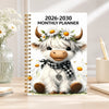 A monthly planner cover featuring a white goat with horns and a floral wreath, designed for 2026-2030 planning.