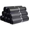 A stack of black poly mailers or self-sealing shipping bags.