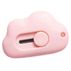 A pink utility knife set shaped like a rabbit cloud with a sliding blade mechanism.