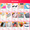 Clear PVC cover for a standard travelers notebook with various accessories and paper items.