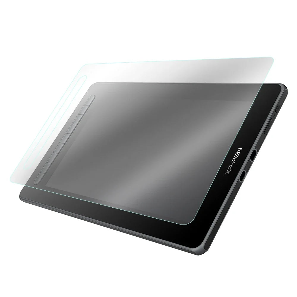Anti-glare matte screen protector for a digital drawing tablet with a clear plastic sheet applied.