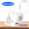 Rolle thermischer Etikettpapier mit Produktinformationen und Mengenangabe