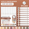 A box of Languo Acrylic Paint Markers Dark Skin Series featuring 9 colors for drawing and art