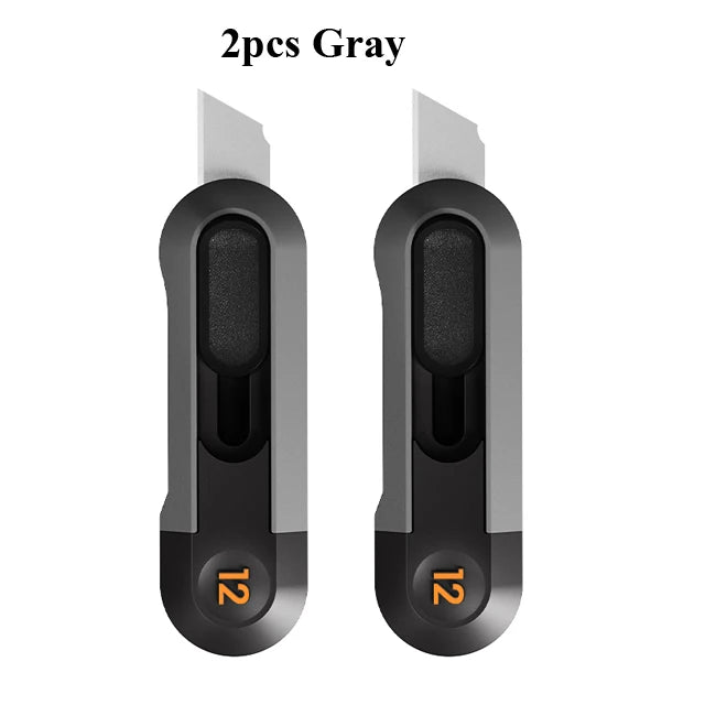 Two gray Deli Mini Pocket Knives shown side by side.