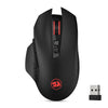 Black Redragon Wireless Gaming Mouse with red accents shown from above.