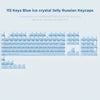 A collection of 113 blue ice crystal jelly Russian keycaps for mechanical keyboards.