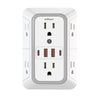 A white JBlaon 6-in-1 multi-port power strip with multiple outlets and USB charging ports.