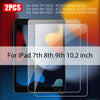 Two tempered glass screen protectors for iPad models 7th, 8th, 9th, and 10.2 inch.